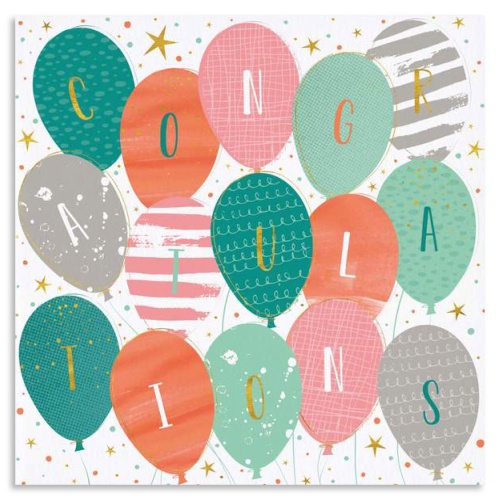 Colourful Balloons Congratulations Card